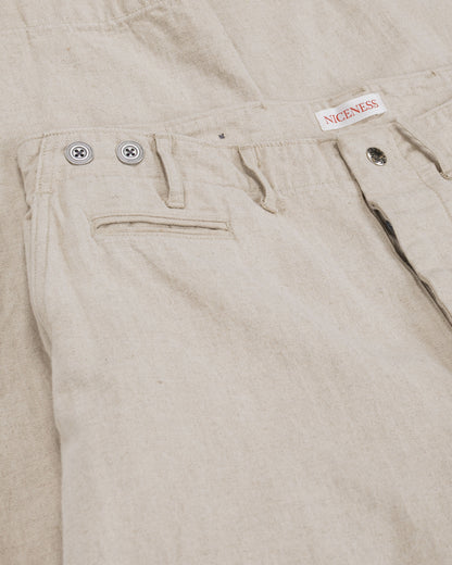 lost & found NICENESS NICENESS L.Bliss Natural Herringbone Utility Pants