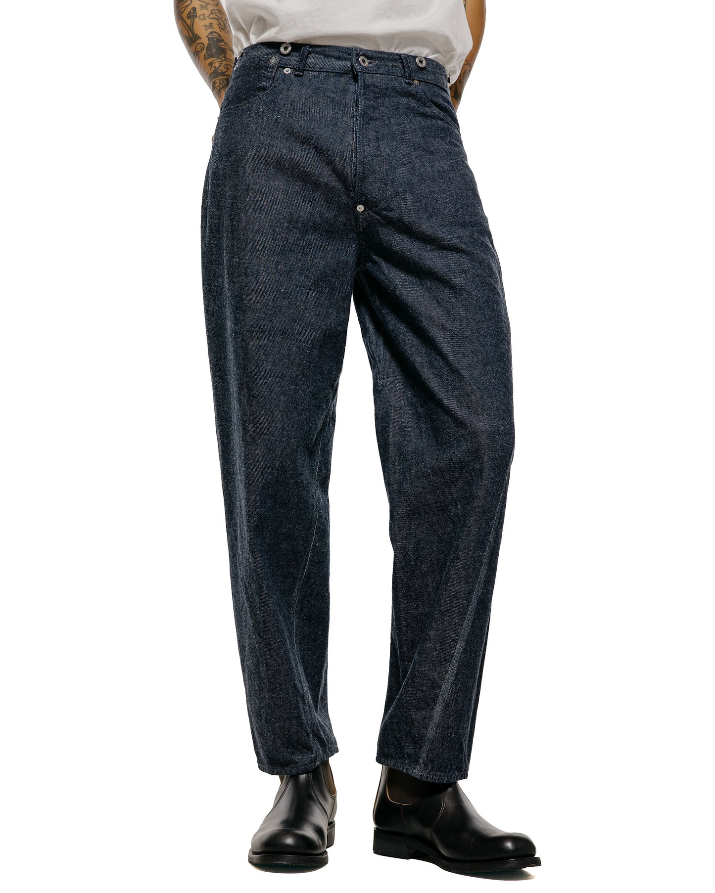 lost & found NICENESS NICENESS Sharky Raw Denim Twist Jeans Indigo