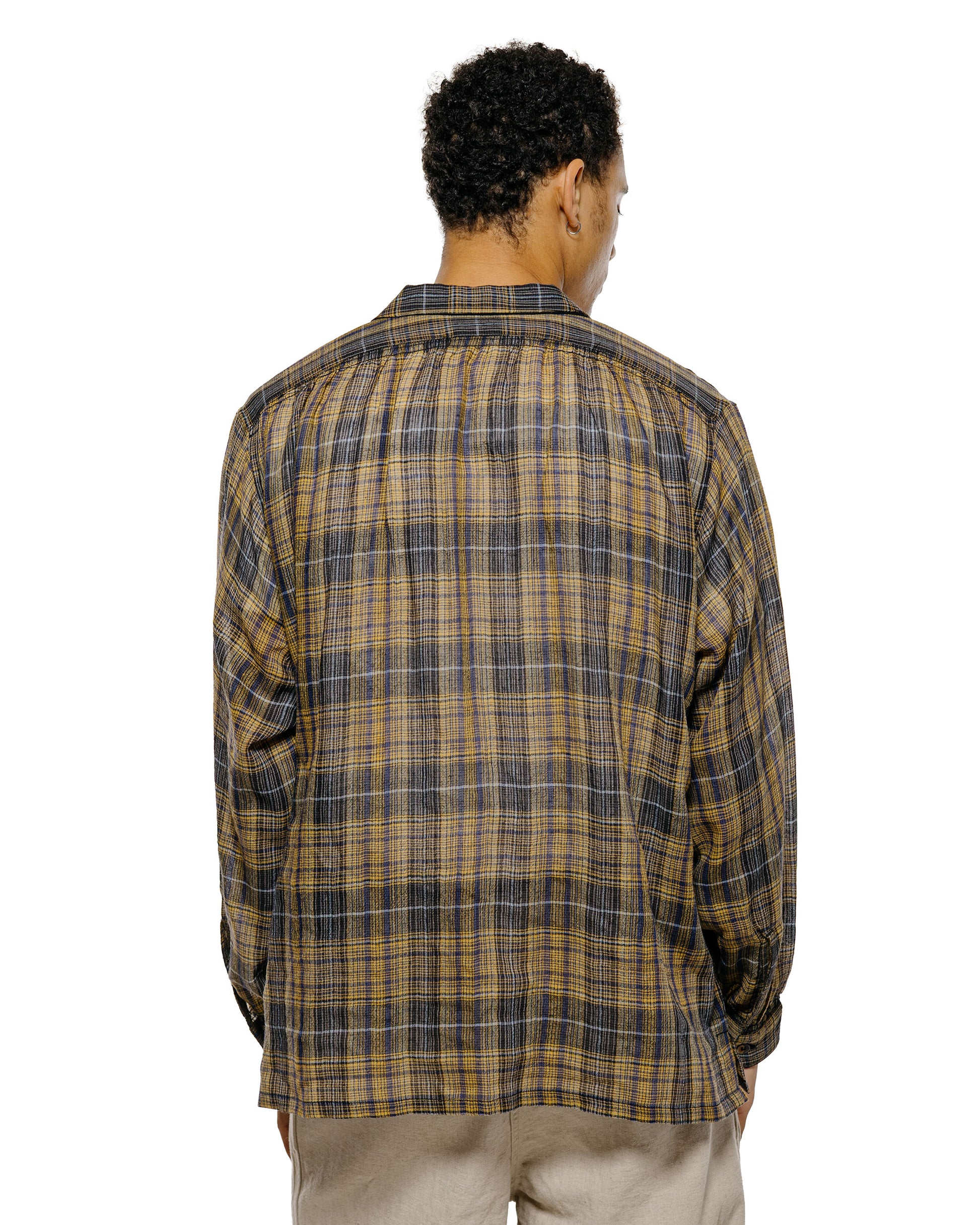 lost & found NICENESS NICENESS Thom Open Collar Jacket Shirt Yellow