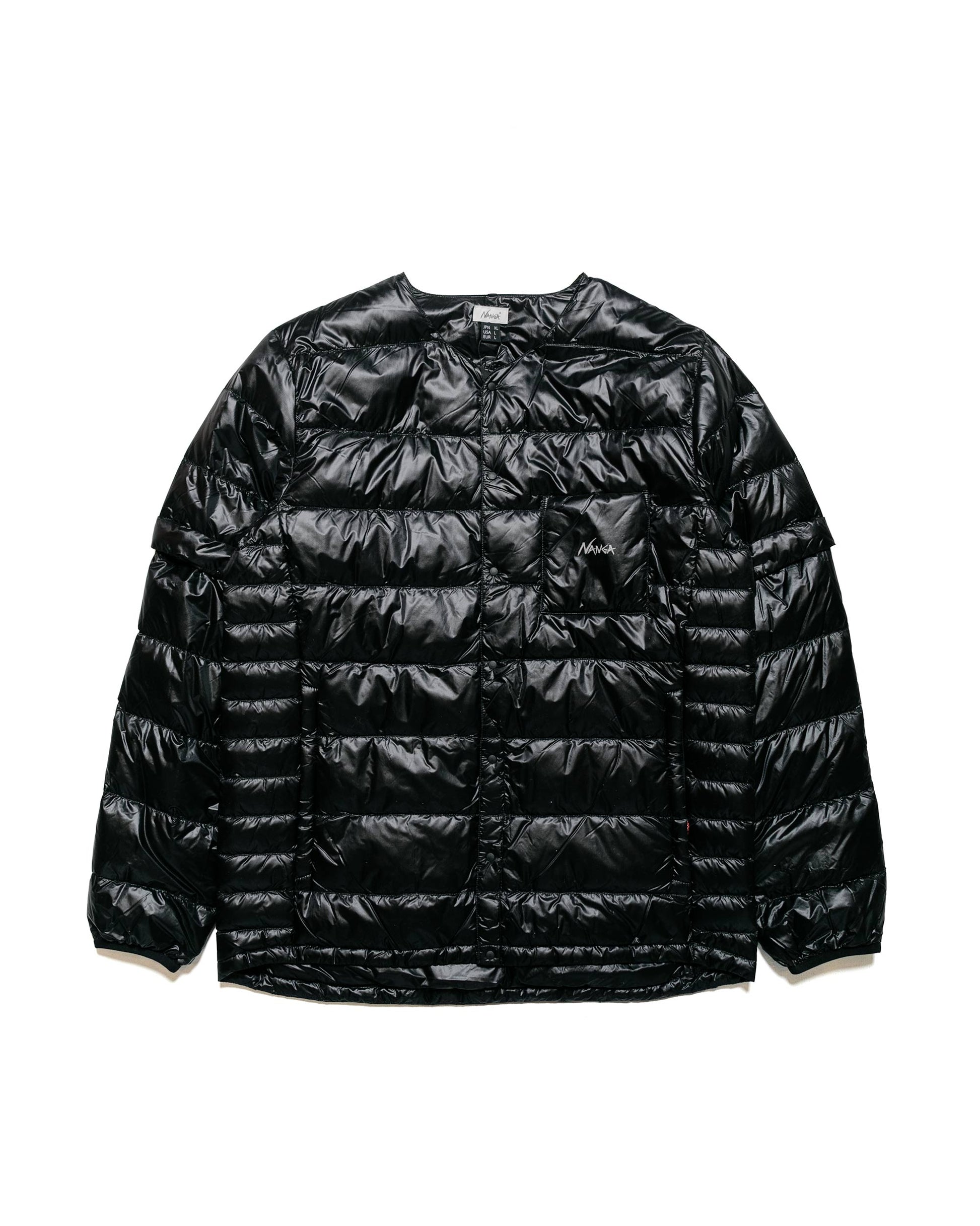 lost & found Nanga Nanga Inner Down Cardigan Detachable Sleeve Black