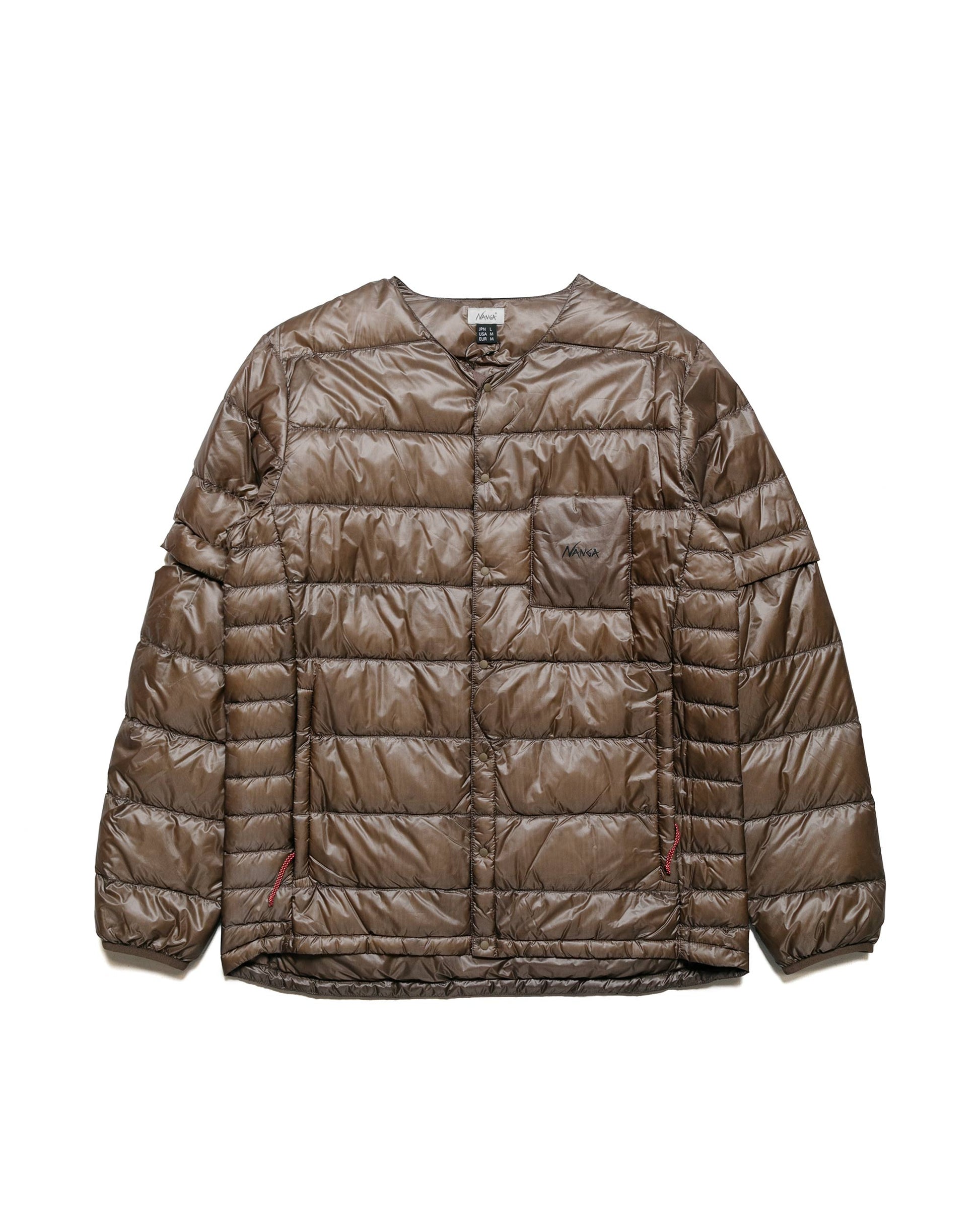 lost & found Nanga Nanga Inner Down Cardigan Detachable Sleeve Mocha