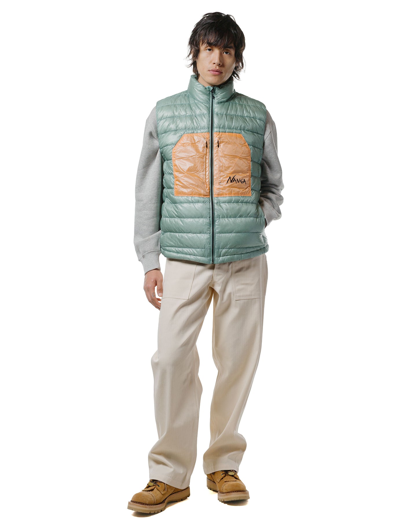 lost & found Nanga Nanga Ultilight Down Vest Packable Aloe Green