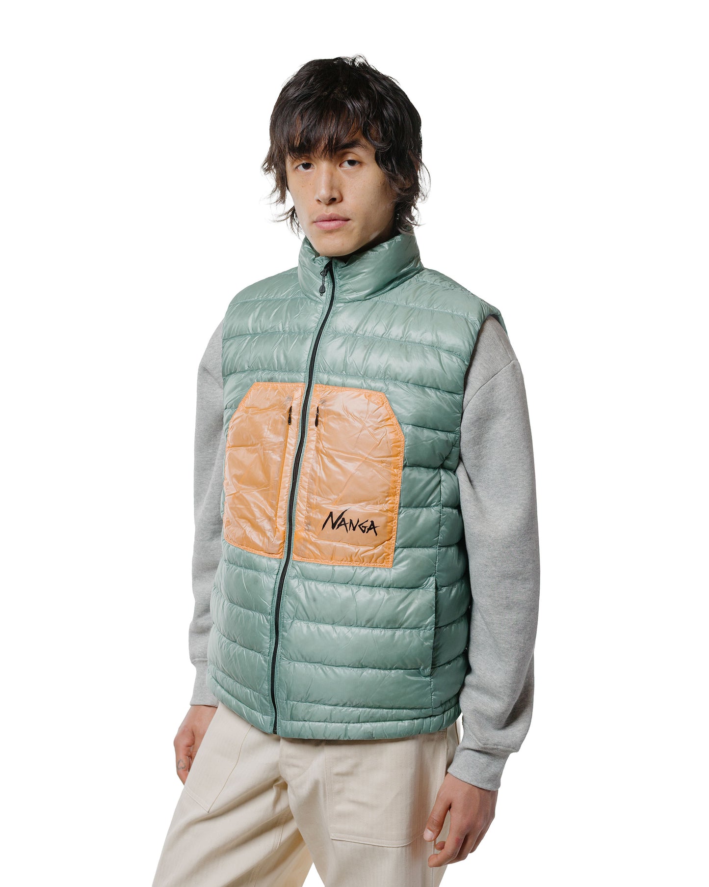 lost & found Nanga Nanga Ultilight Down Vest Packable Aloe Green