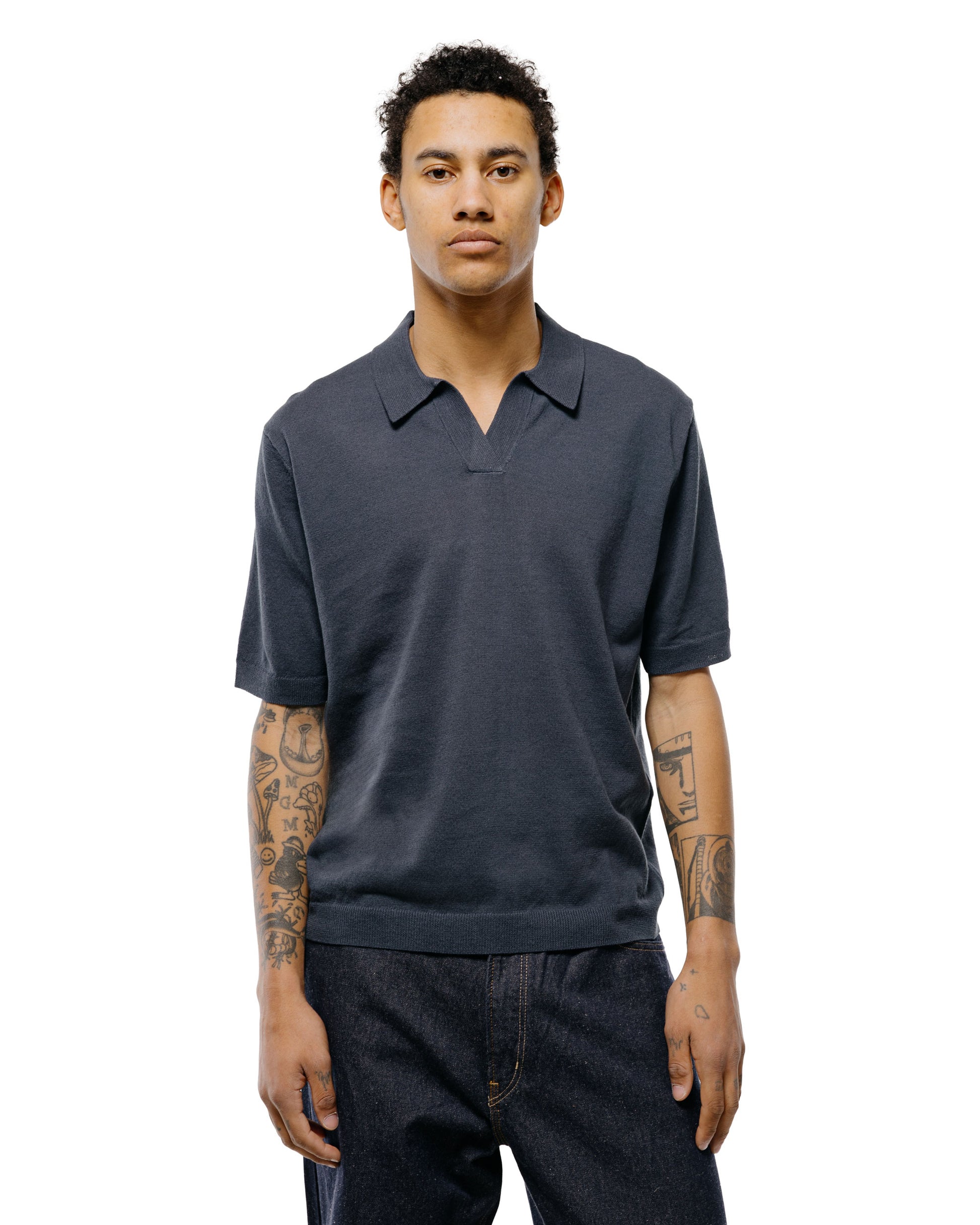 lost & found Norse Projects Norse Projects Anholt Cotton Paper Polo Graphite