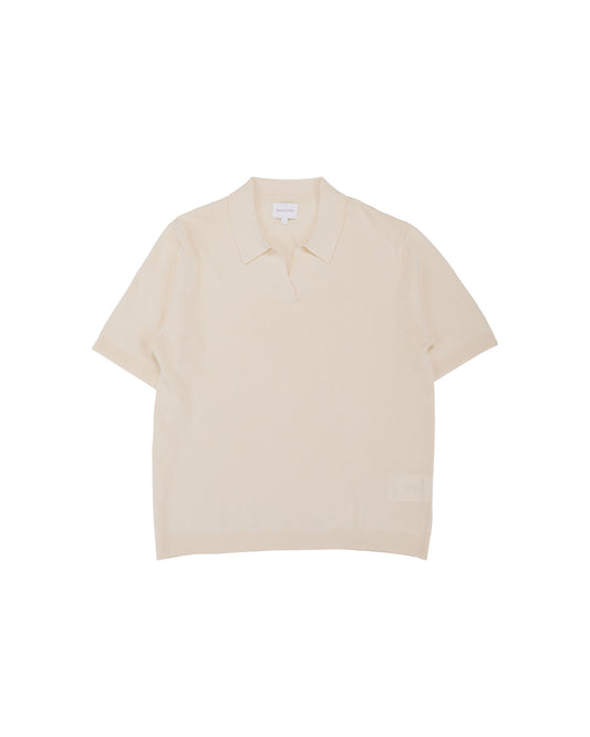 lost & found Norse Projects Norse Projects Anholt Cotton Paper Polo Natural Ecru