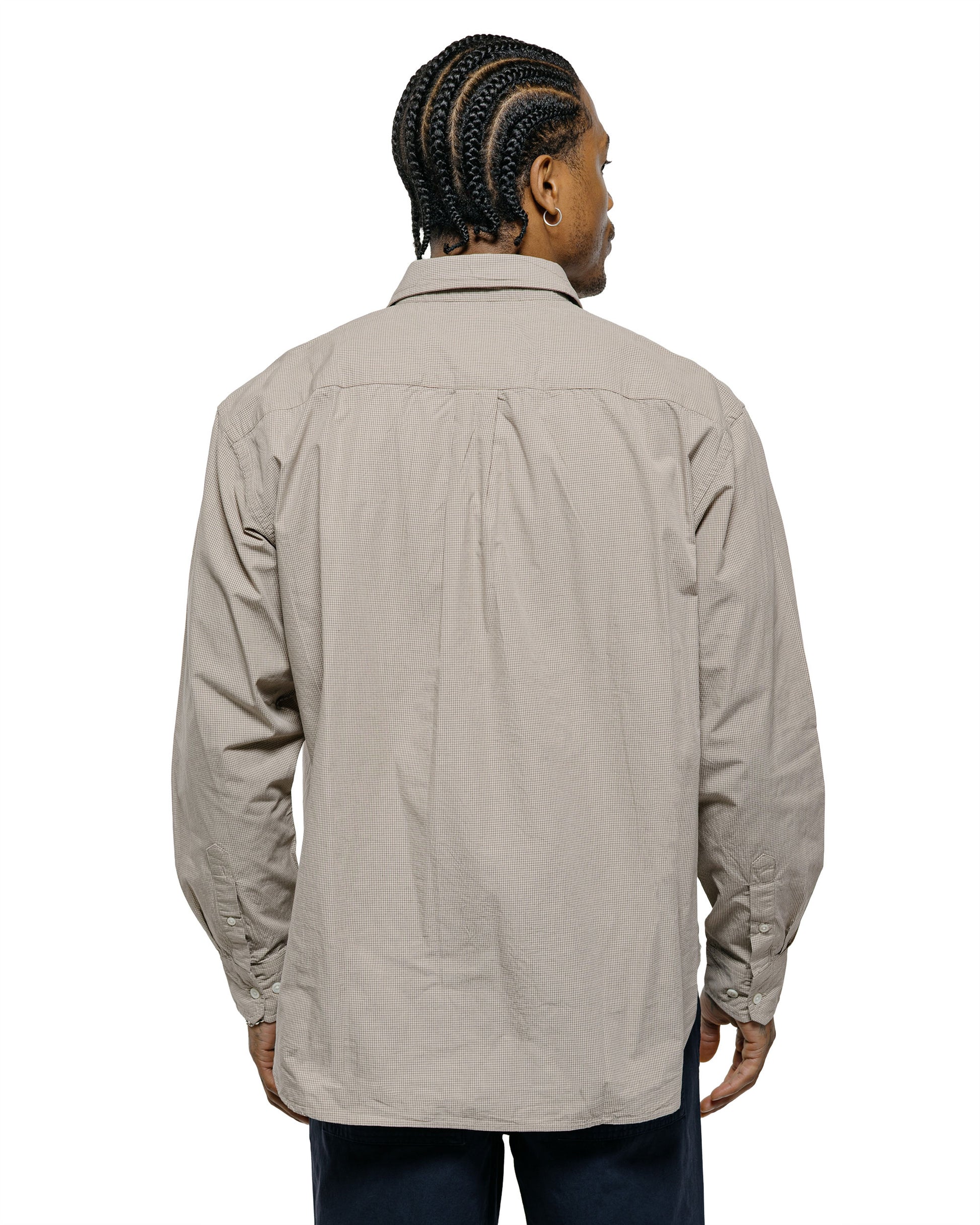 lost & found Norse Projects Norse Projects Espevik Oversize Micro Poplin Check Shirt Oatmeal