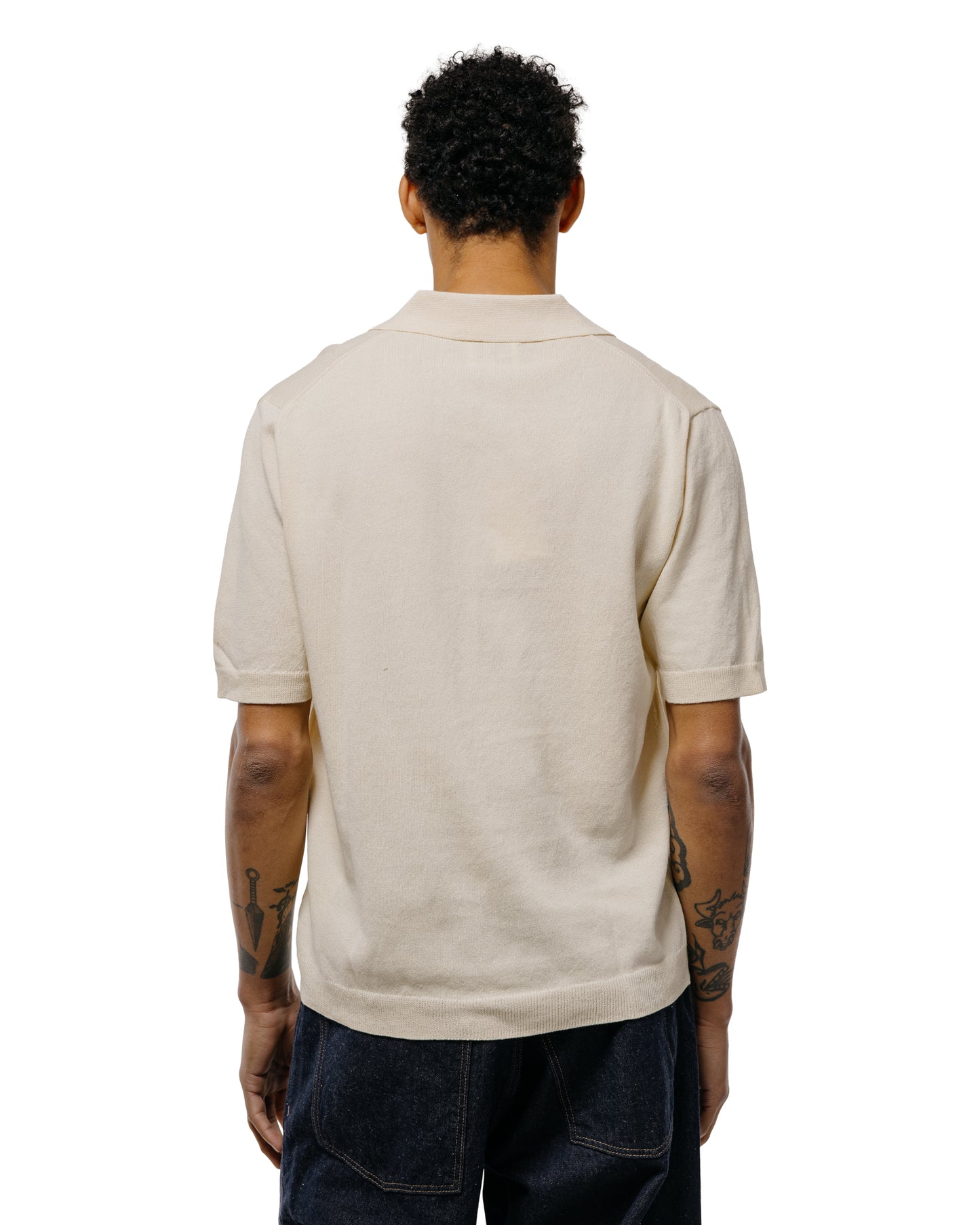 lost & found Norse Projects Norse Projects Anholt Cotton Paper Polo Natural Ecru