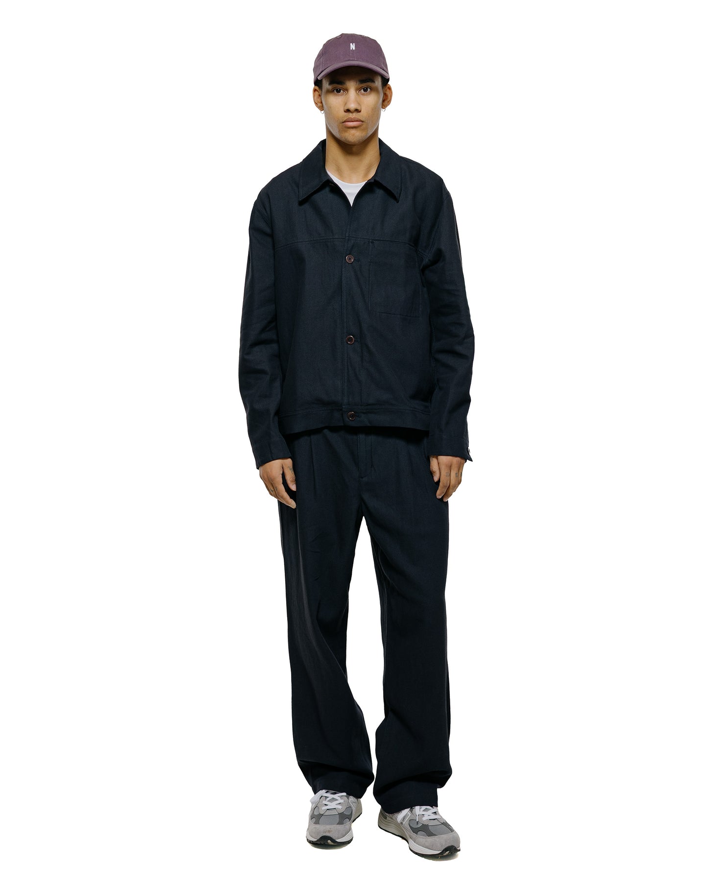 lost & found Norse Projects Norse Projects Arresskov Cotton Linen Twill Overshirt Dark Navy