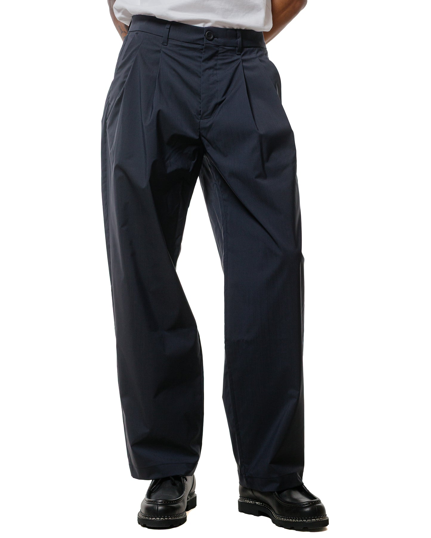 lost & found Norse Projects Norse Projects Benn Relaxed Cavalry Cotton Wool Pleated Trouser Dark Navy