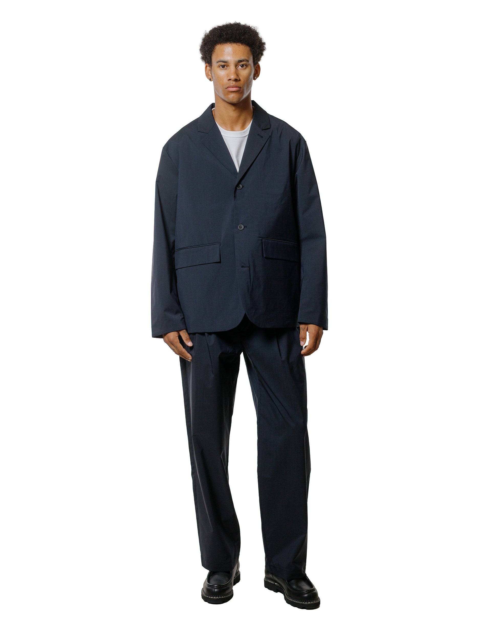 lost & found Norse Projects Norse Projects Benn Relaxed Cavalry Cotton Wool Pleated Trouser Dark Navy