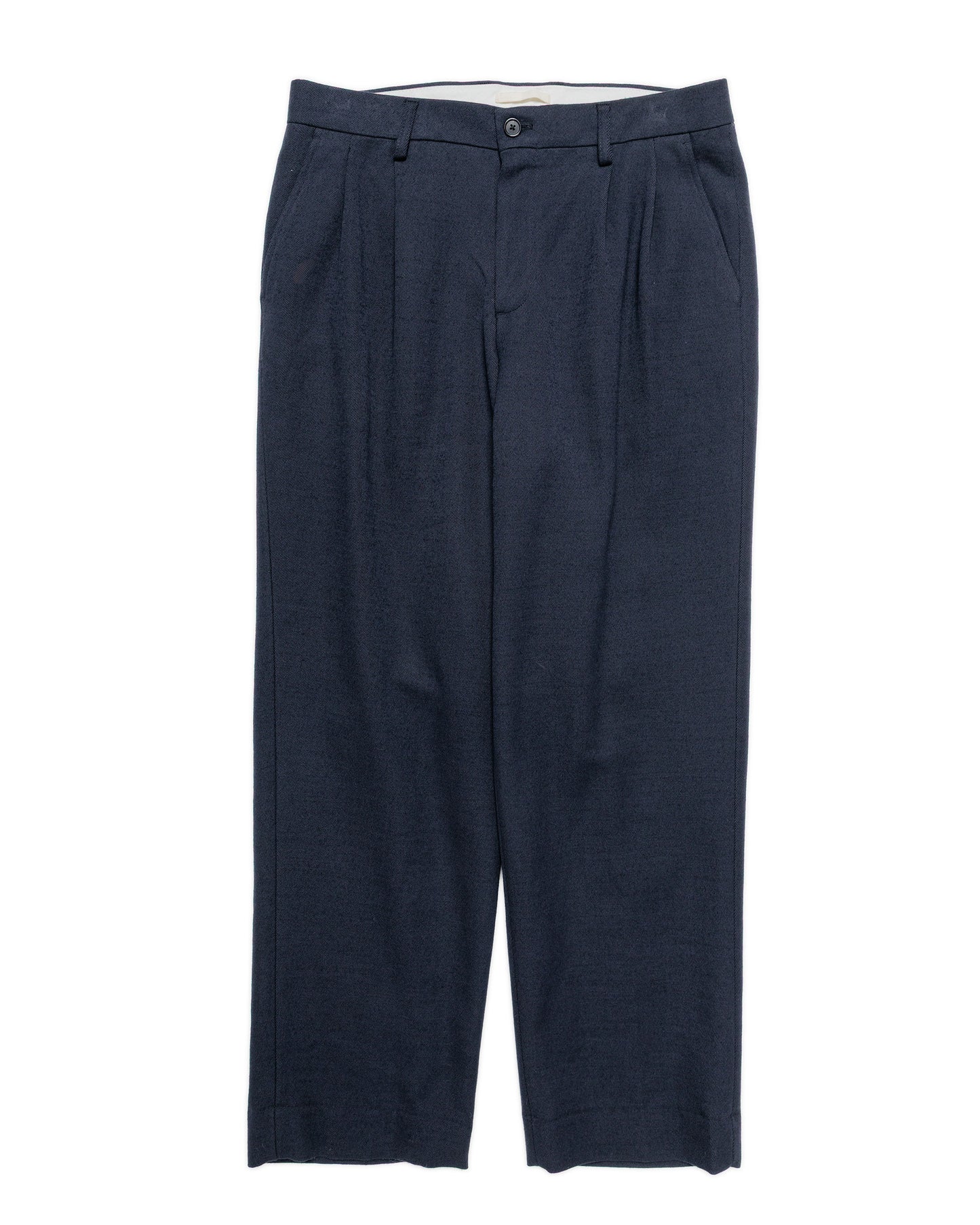 lost & found Norse Projects Norse Projects Benn Relaxed Cavalry Cotton Wool Pleated Trouser Dark Navy