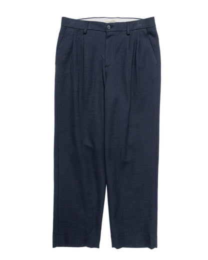 lost & found Norse Projects Norse Projects Benn Relaxed Cavalry Cotton Wool Pleated Trouser Dark Navy