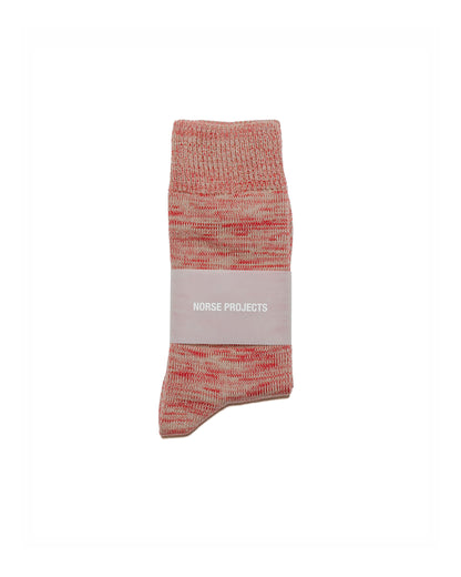 lost & found Norse Projects Norse Projects Bjarki Cotton Twist Sock Red Clay