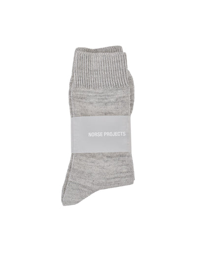 lost & found Norse Projects Norse Projects Bykle Heavy Cotton Twist Sock Light Grey Melange