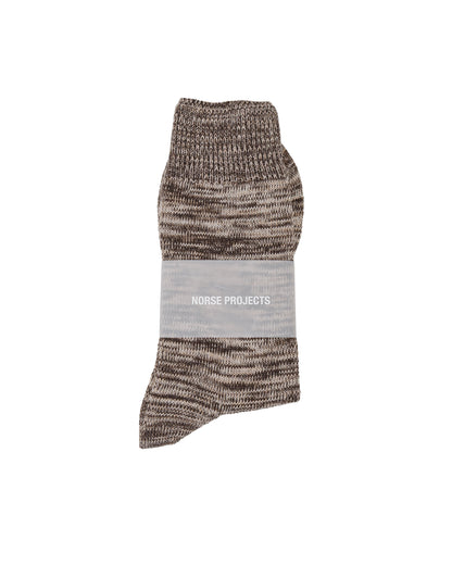 lost & found Norse Projects Norse Projects Bykle Heavy Cotton Twist Sock Seal Brown