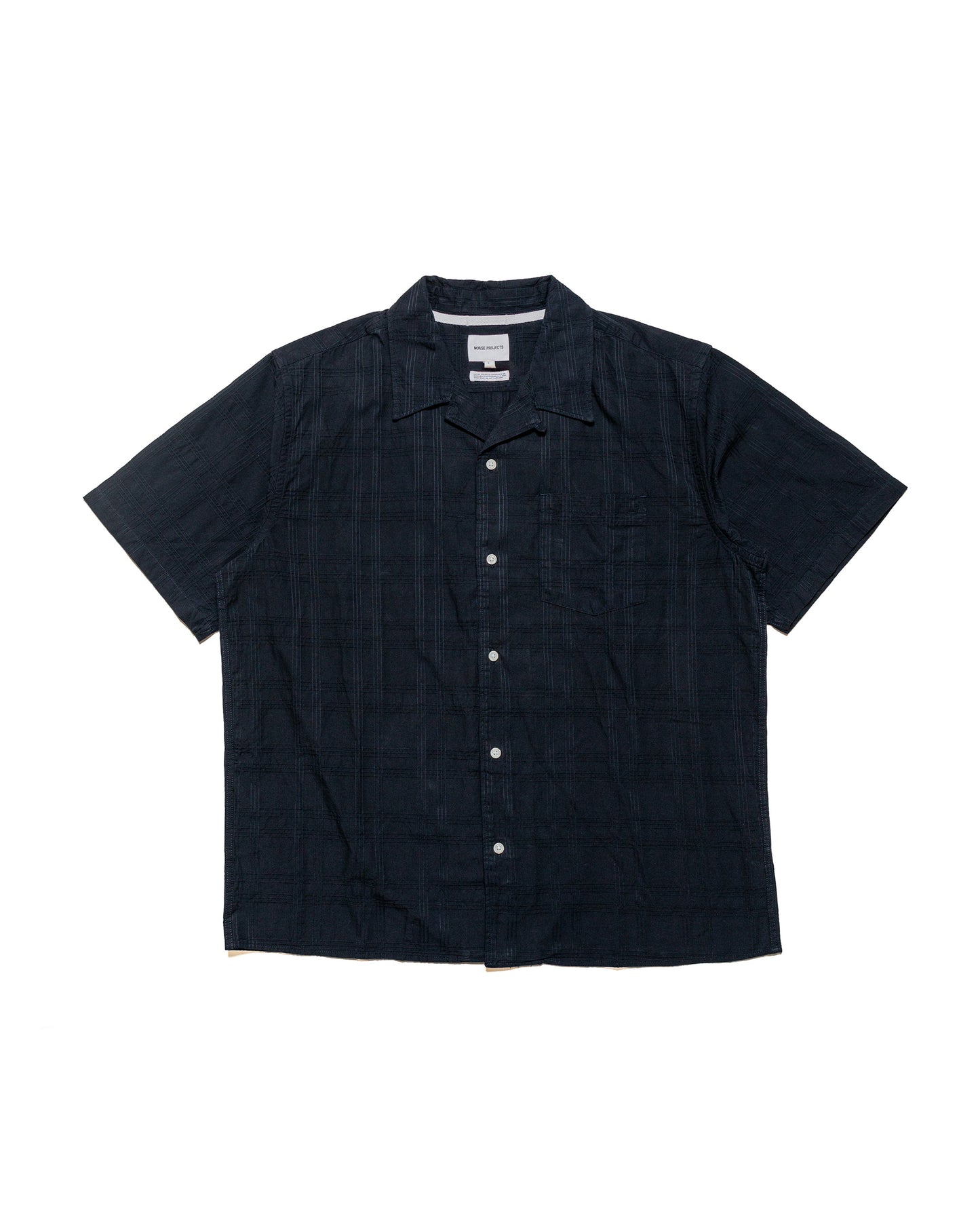 lost & found Norse Projects Norse Projects Carsten Relaxed Dobby Check Shirt Dark Navy
