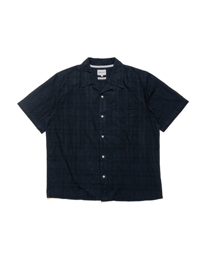 lost & found Norse Projects Norse Projects Carsten Relaxed Dobby Check Shirt Dark Navy