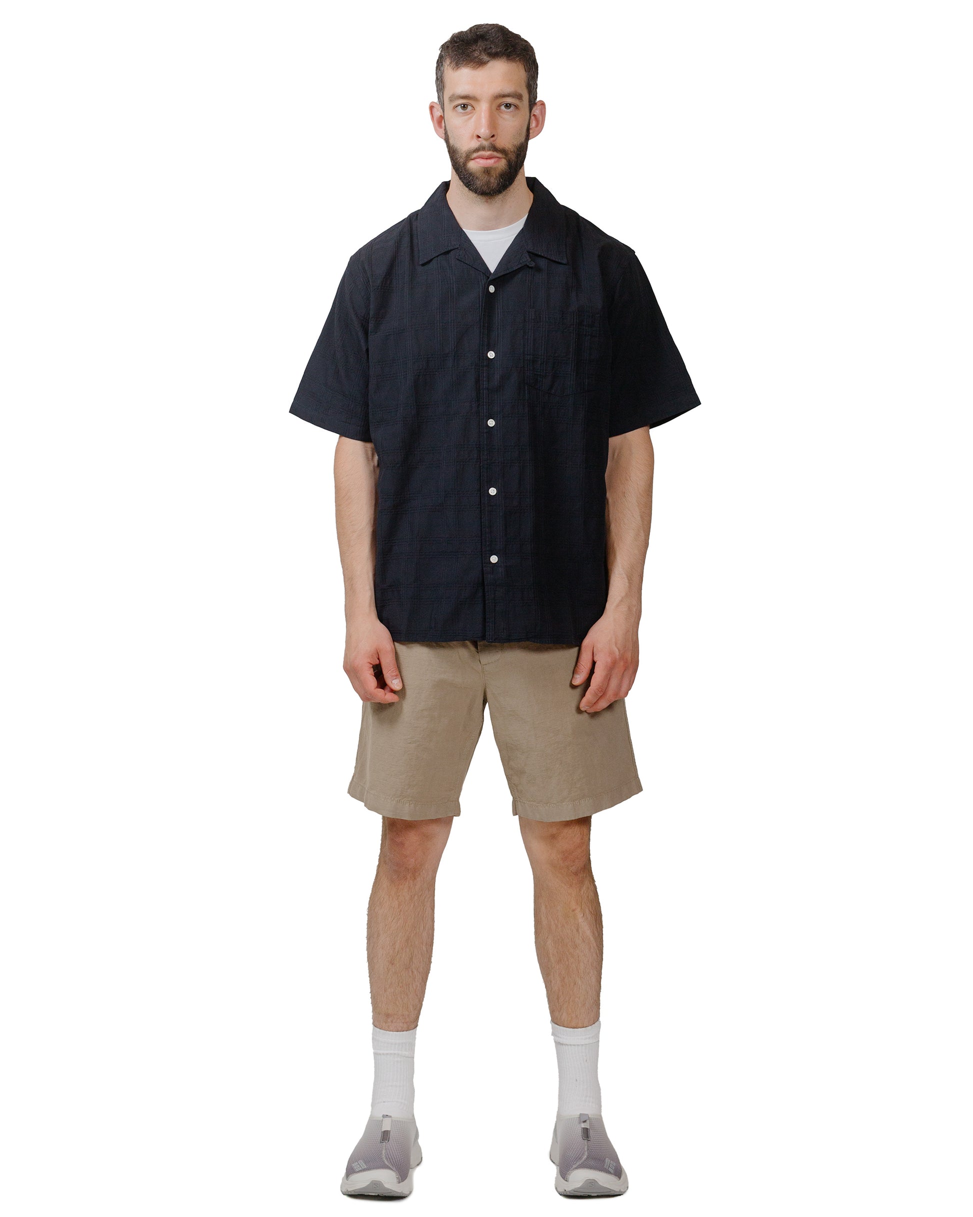 lost & found Norse Projects Norse Projects Carsten Relaxed Dobby Check Shirt Dark Navy
