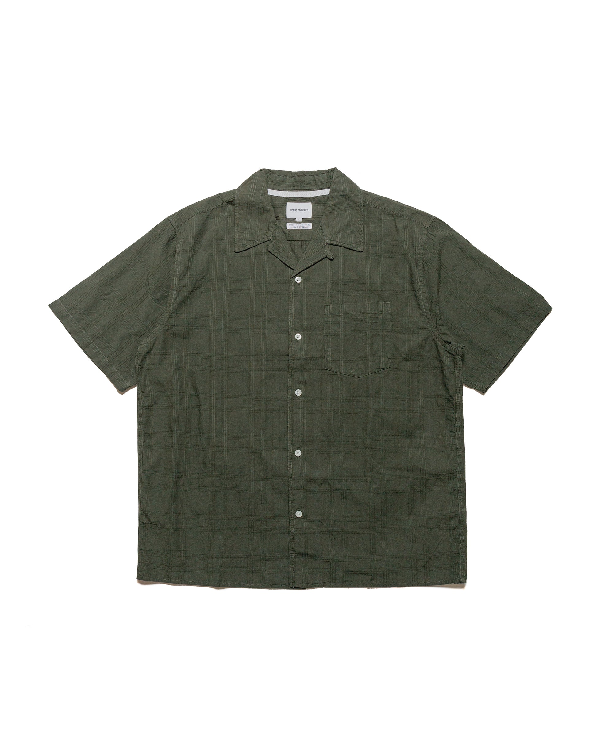 lost & found Norse Projects Norse Projects Carsten Relaxed Dobby Check Shirt Spruce Green