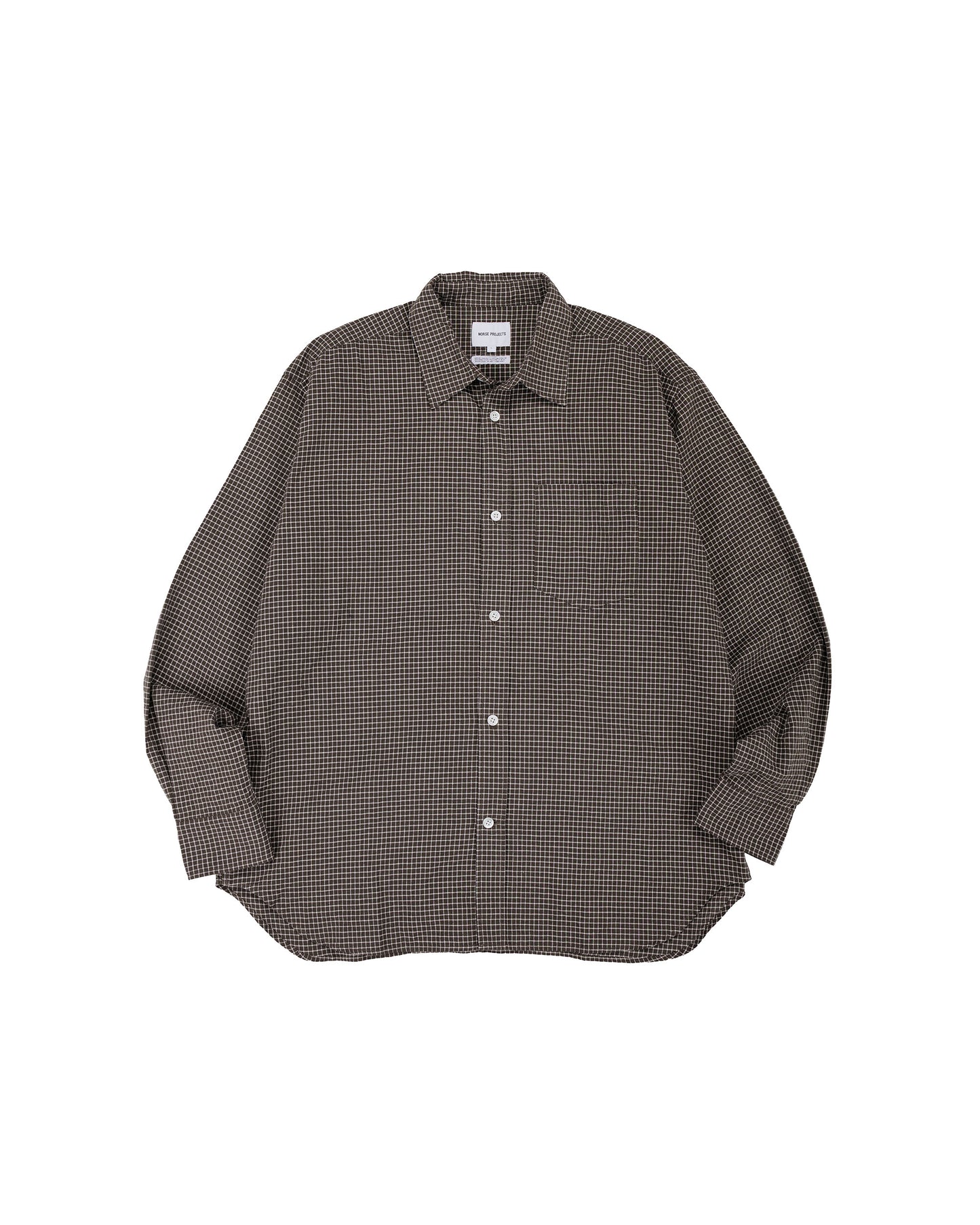 lost & found Norse Projects Norse Projects Espevik Check Oversized Shirt Taupe