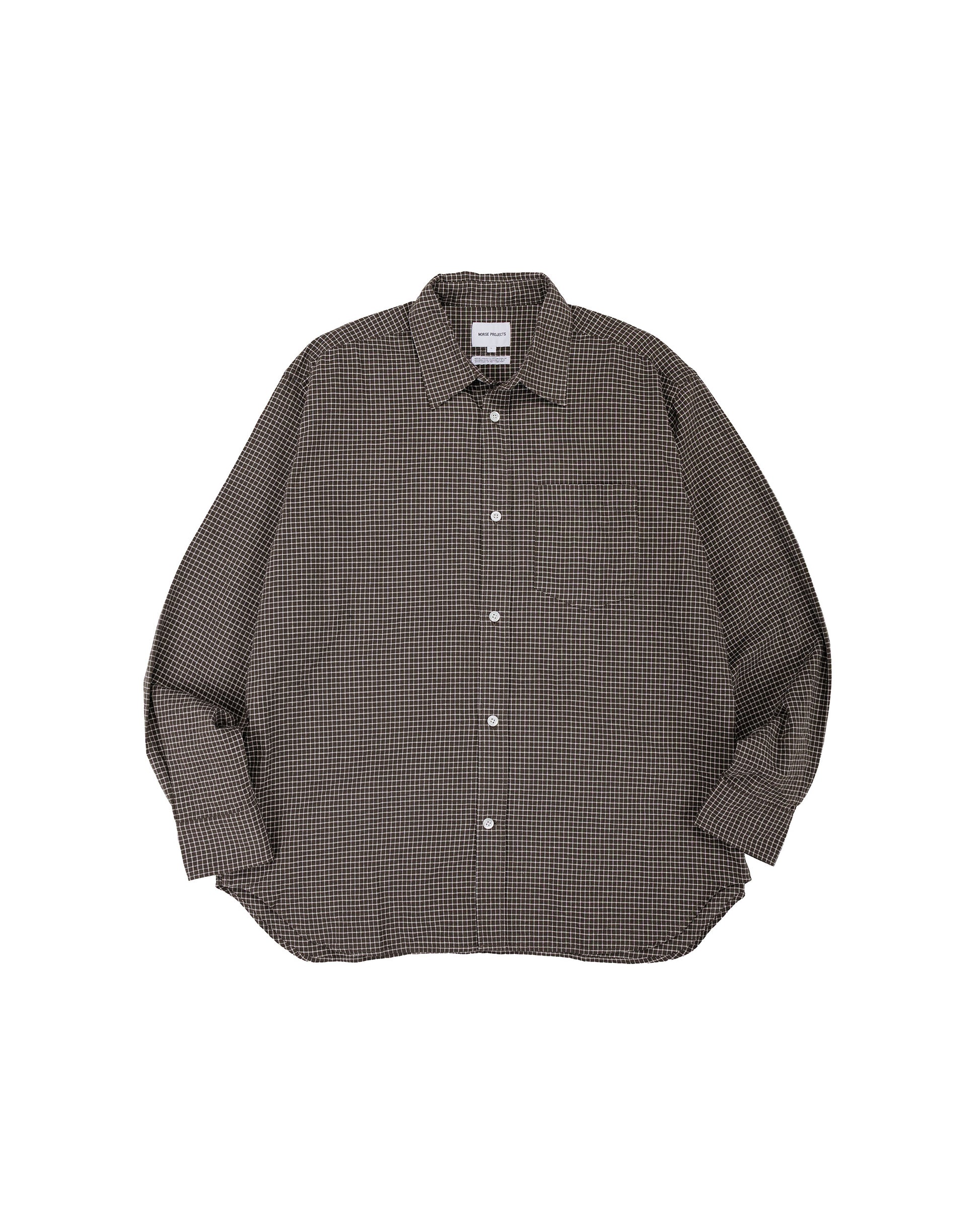 lost & found Norse Projects Norse Projects Espevik Check Oversized Shirt Taupe