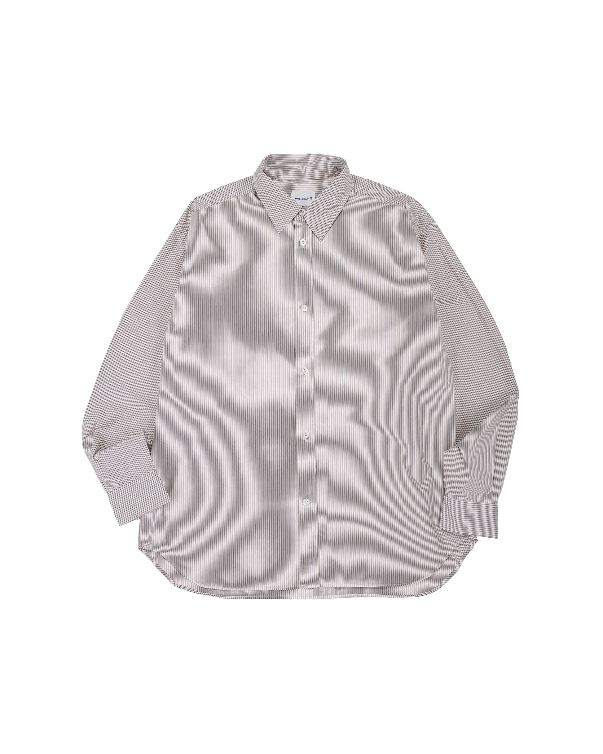 lost & found Norse Projects Norse Projects Espevik Fine Oversize Shirt Walnut