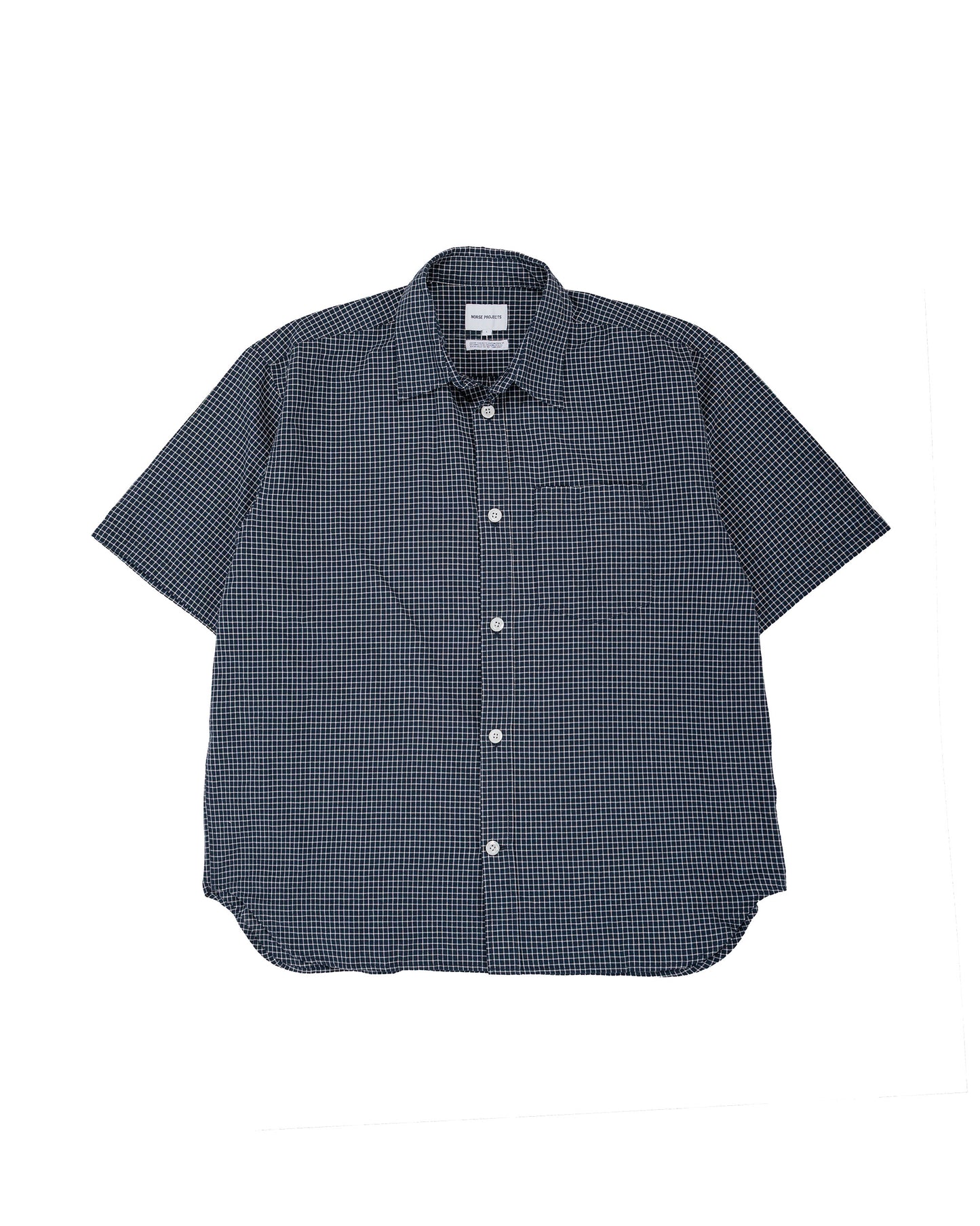 lost & found Norse Projects Norse Projects Espevik Oversized Check SS Shirt Dark Navy Check