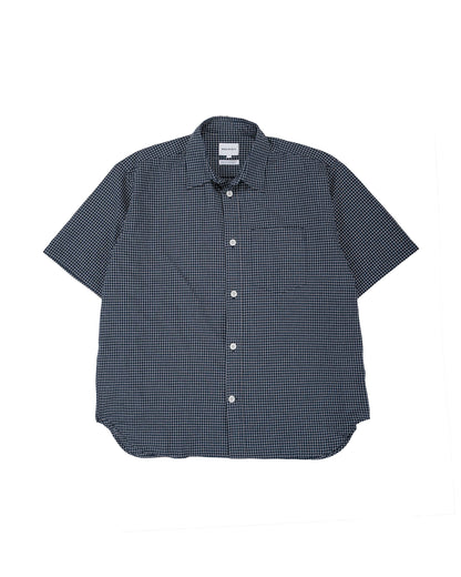 lost & found Norse Projects Norse Projects Espevik Oversized Check SS Shirt Dark Navy Check