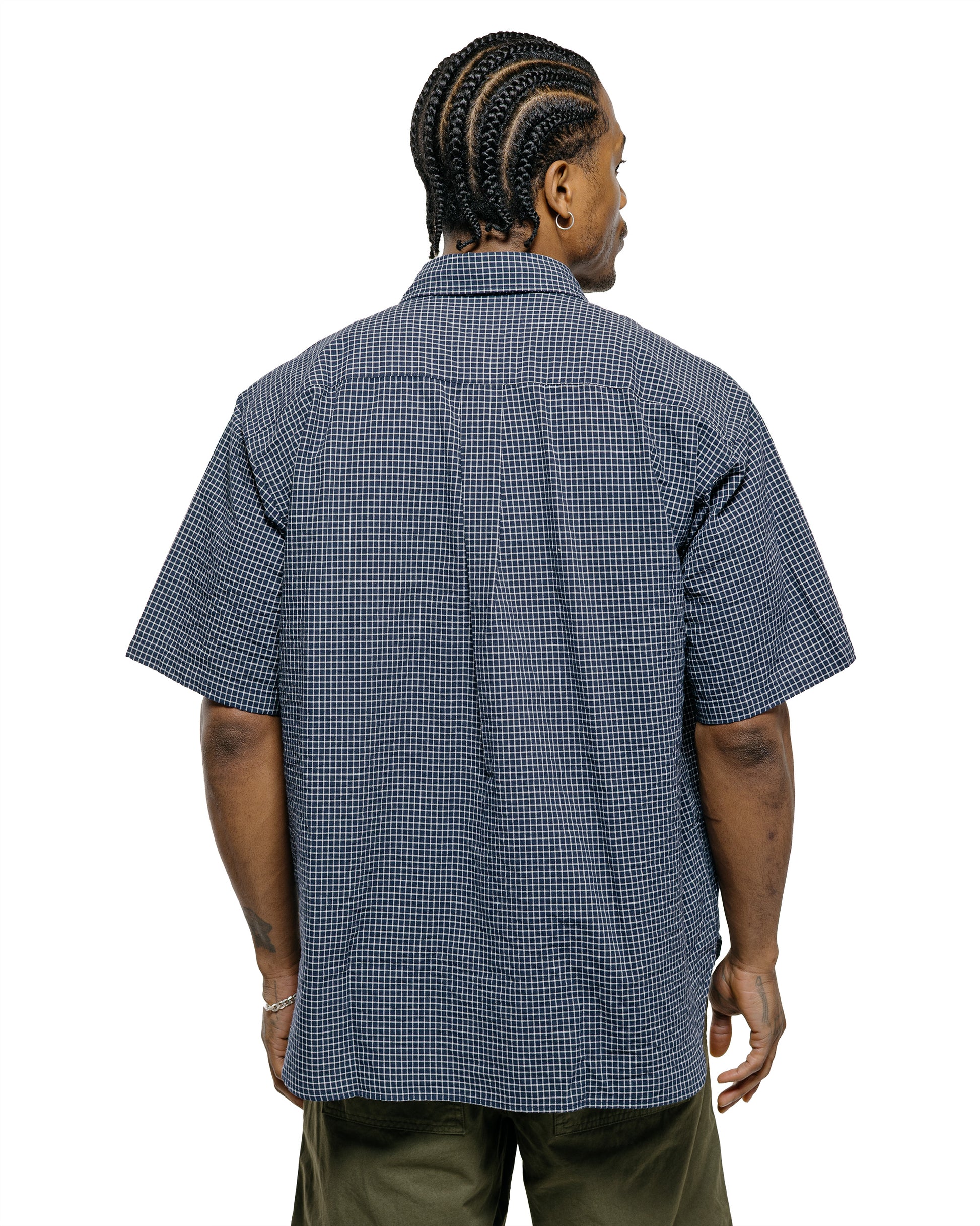lost & found Norse Projects Norse Projects Espevik Oversized Check SS Shirt Dark Navy Check