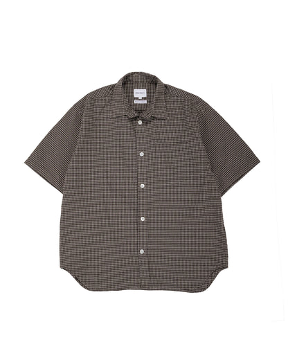 lost & found Norse Projects Norse Projects Espevik Oversized Check SS Shirt Taupe