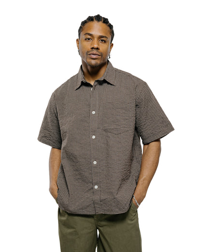lost & found Norse Projects Norse Projects Espevik Oversized Check SS Shirt Taupe
