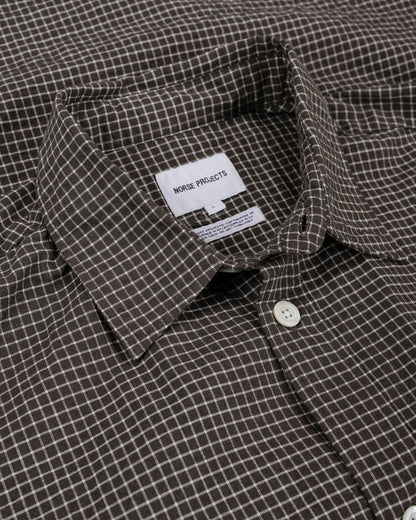 lost & found Norse Projects Norse Projects Espevik Oversized Check SS Shirt Taupe