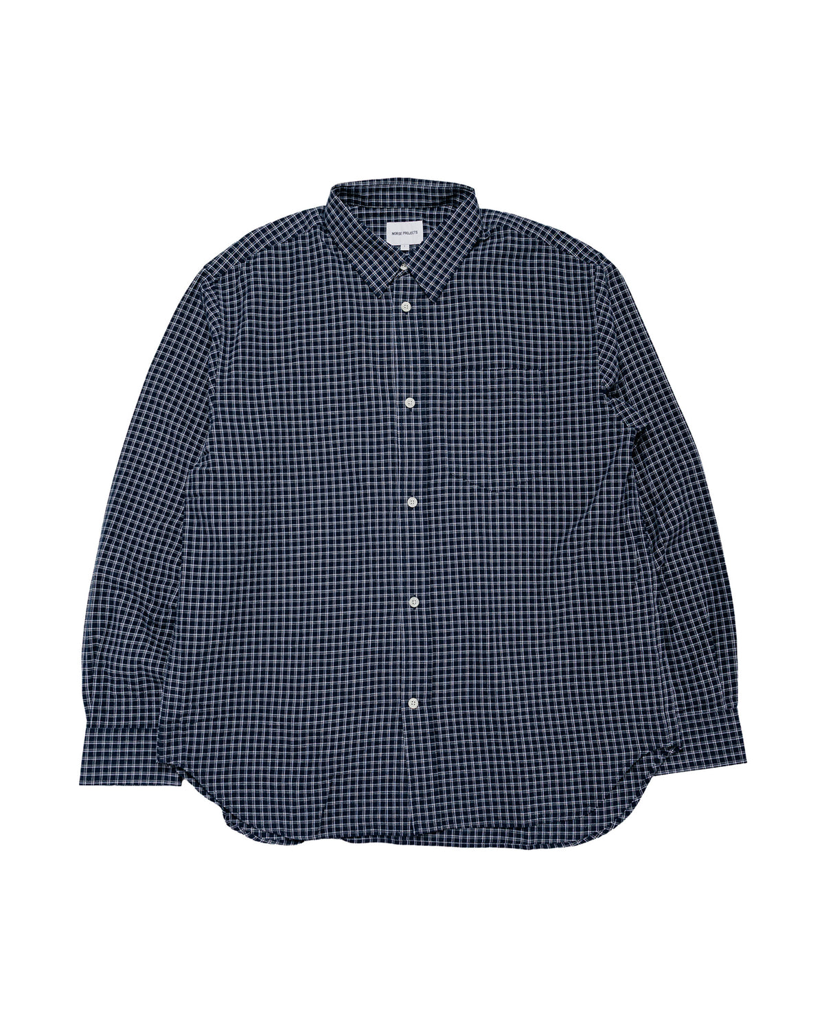 Norse Projects Espevik Oversized Check Shirt Dark Navy Check