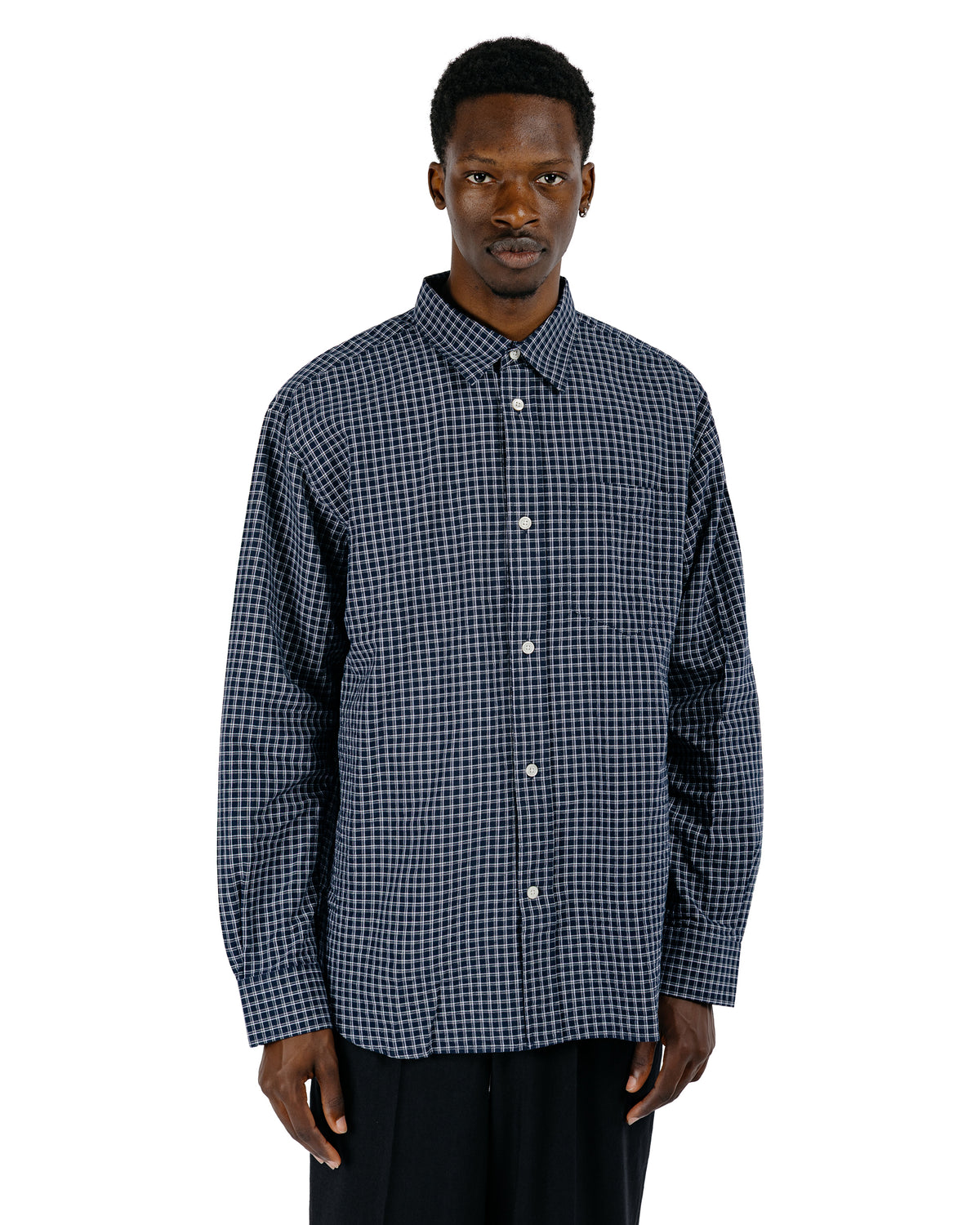 Norse Projects Espevik Oversized Check Shirt Dark Navy Check