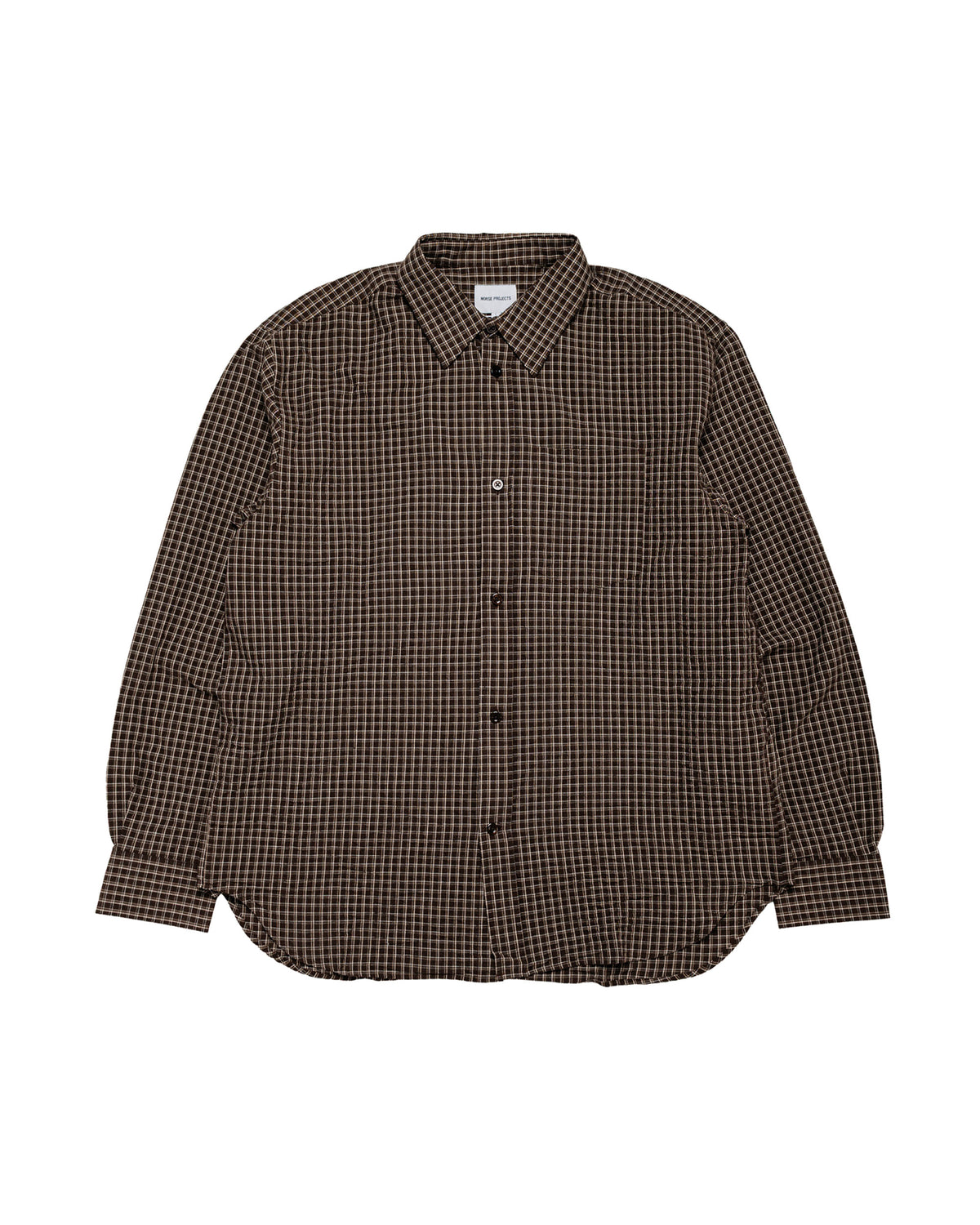 Norse Projects Espevik Oversized Check Shirt Delicioso Brown