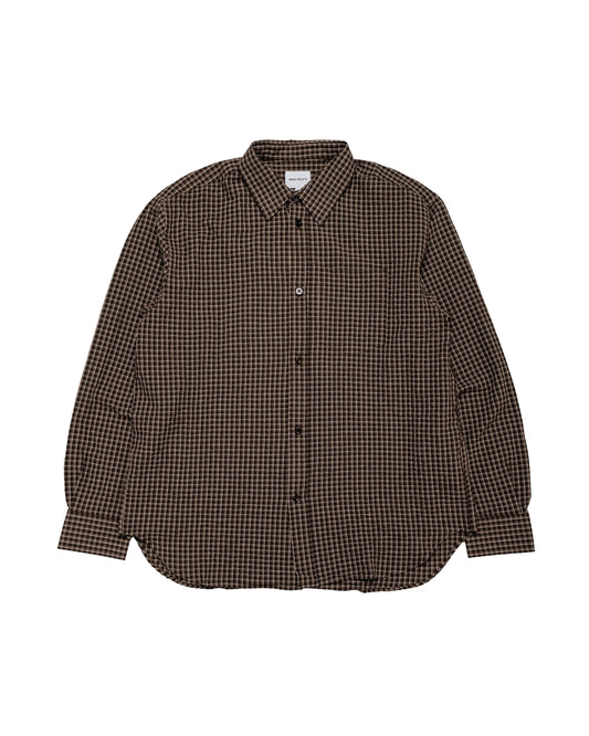 Norse Projects Espevik Oversized Check Shirt Delicioso Brown
