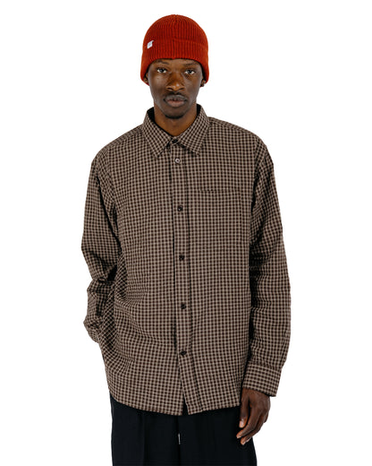 Norse Projects Espevik Oversized Check Shirt Delicioso Brown