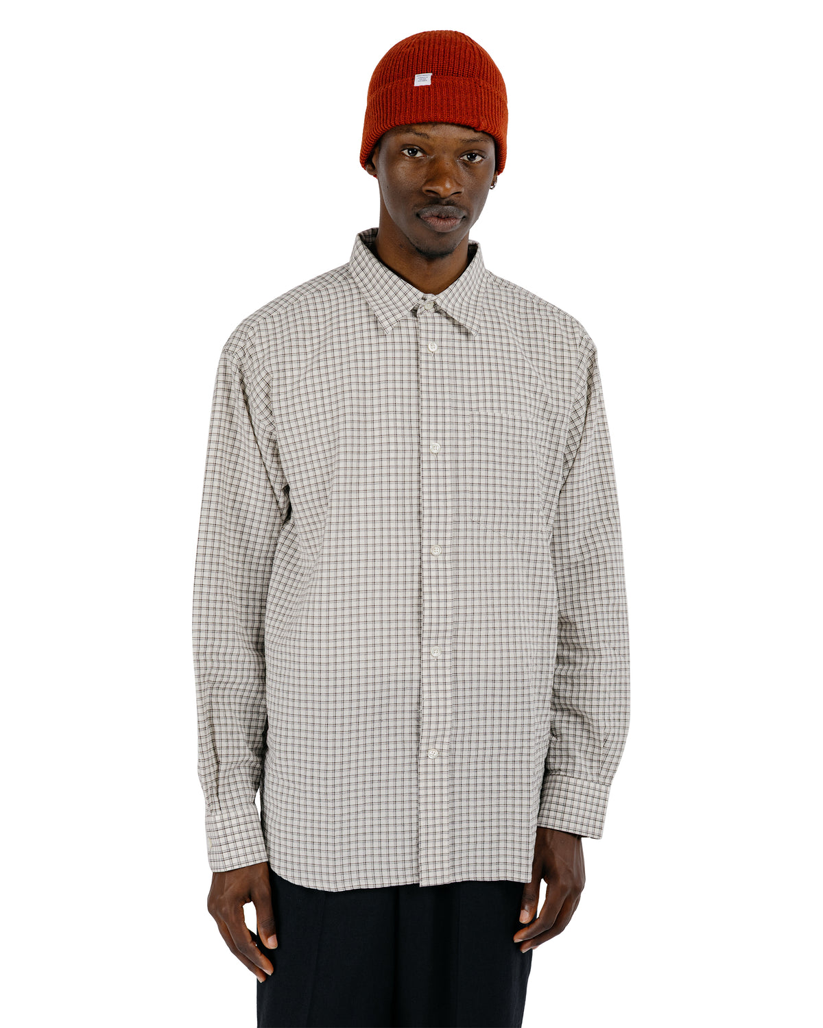 Norse Projects Espevik Oversized Check Shirt Natural Ecru