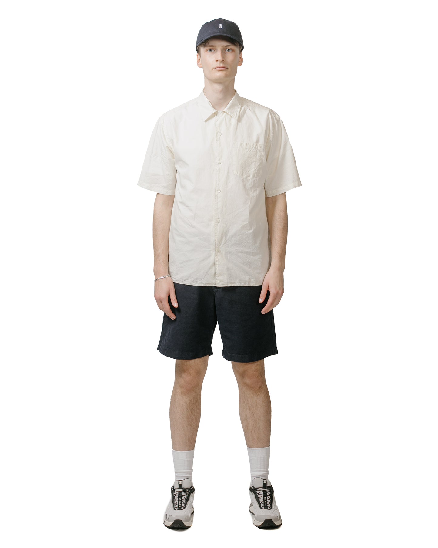 lost & found Norse Projects Norse Projects Ezra Relaxed Cotton Linen Short Dark Navy