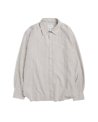 Norse Projects Falster Stripe Oversized Shirt Natural Ecru