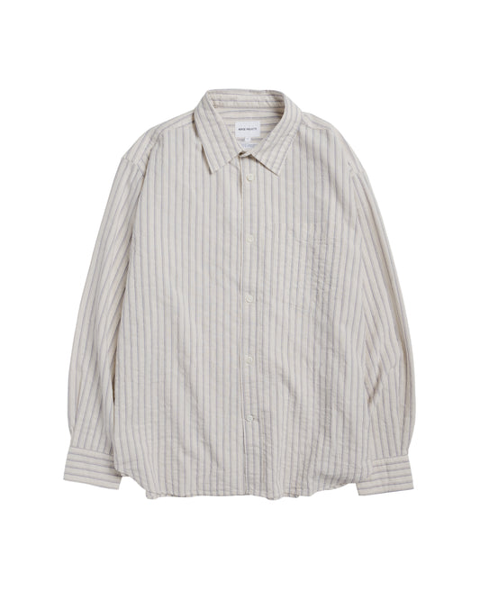 Norse Projects Falster Stripe Oversized Shirt Natural Ecru