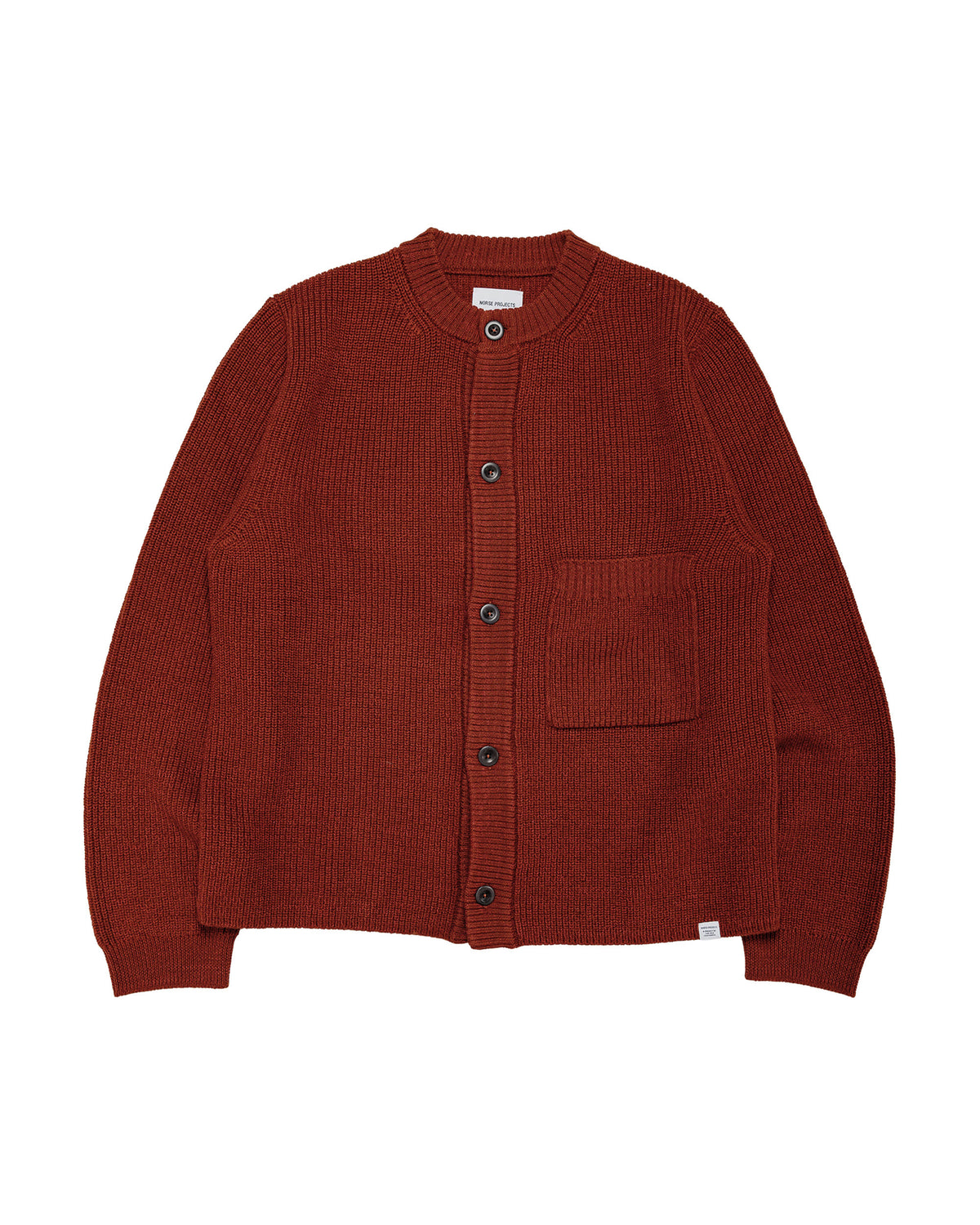 Norse Projects Gullverket Cotton Wool Rib Cardigan Cowhide