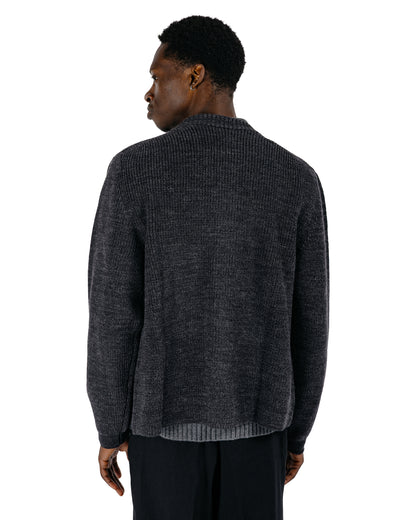 Norse Projects Gullverket Cotton Wool Rib Cardigan Dark Grey Melange