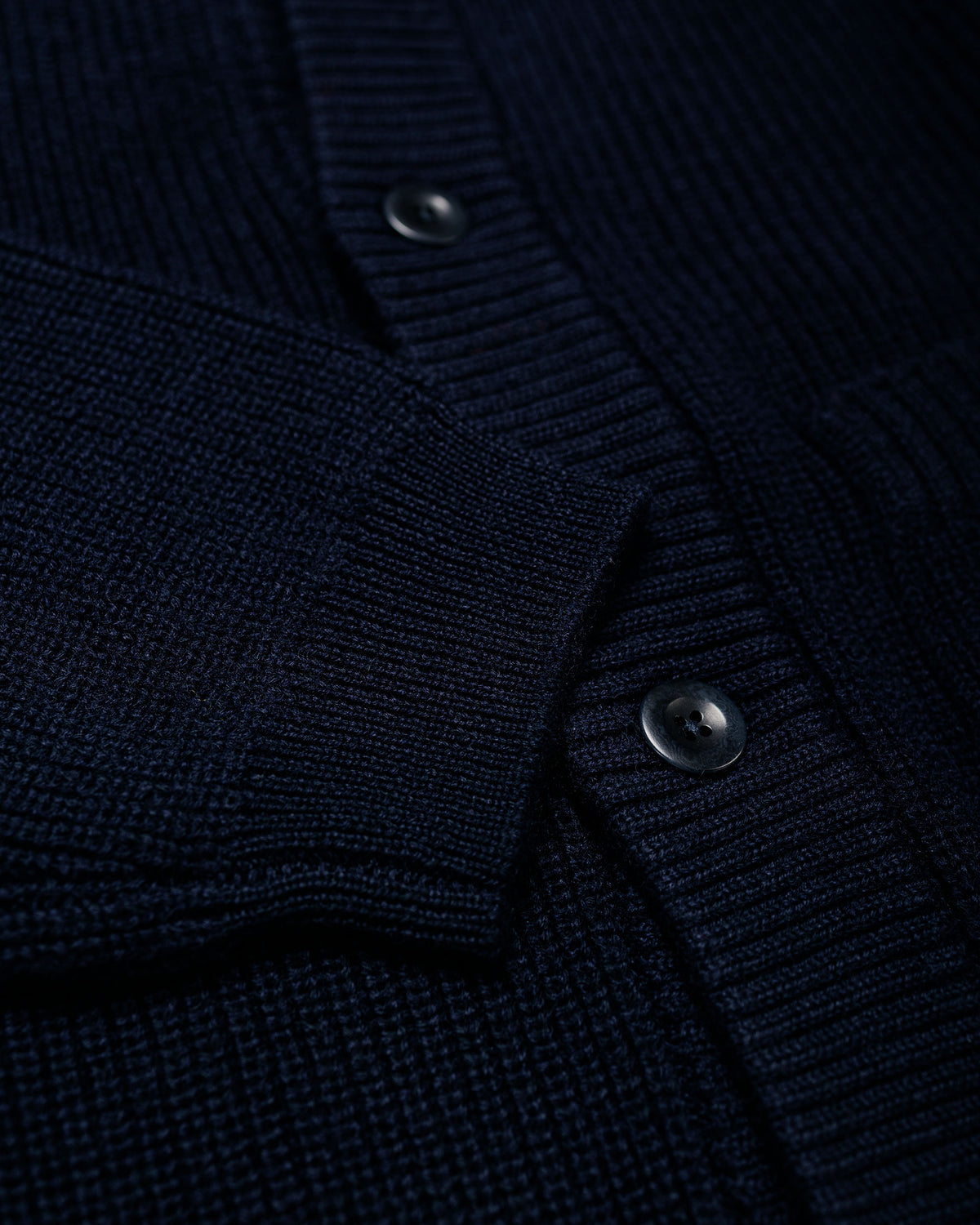 Norse Projects Gullverket Cotton Wool Rib Cardigan Dark Navy