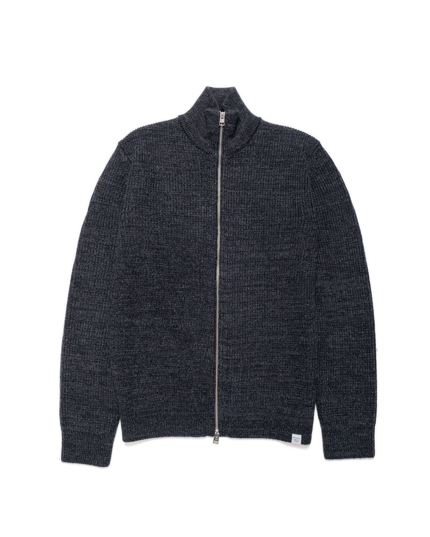 lost & found Norse Projects Norse Projects Hagen Wool Cotton Rib Full Zip Jacket Dark Grey Melange