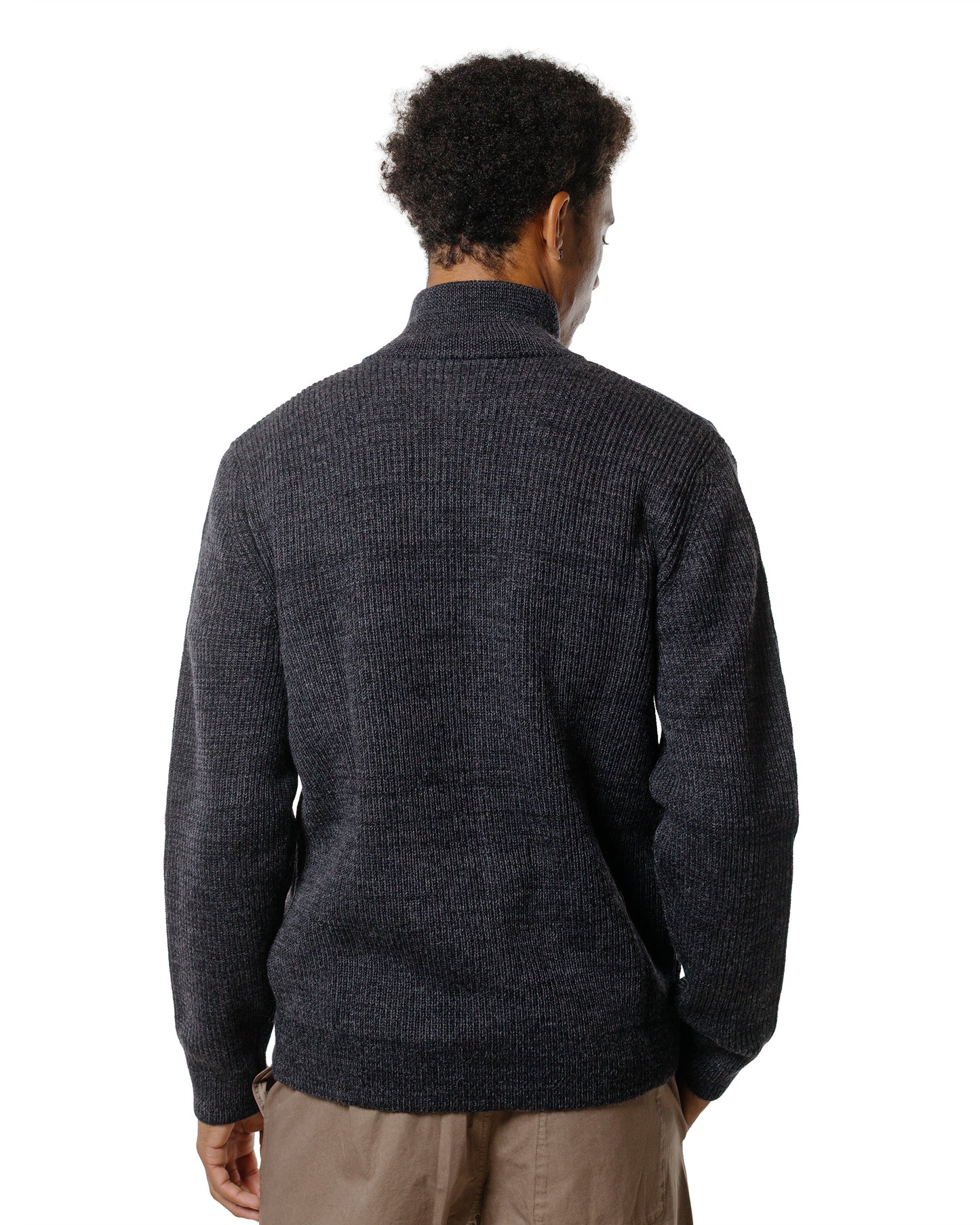 lost & found Norse Projects Norse Projects Hagen Wool Cotton Rib Full Zip Jacket Dark Grey Melange