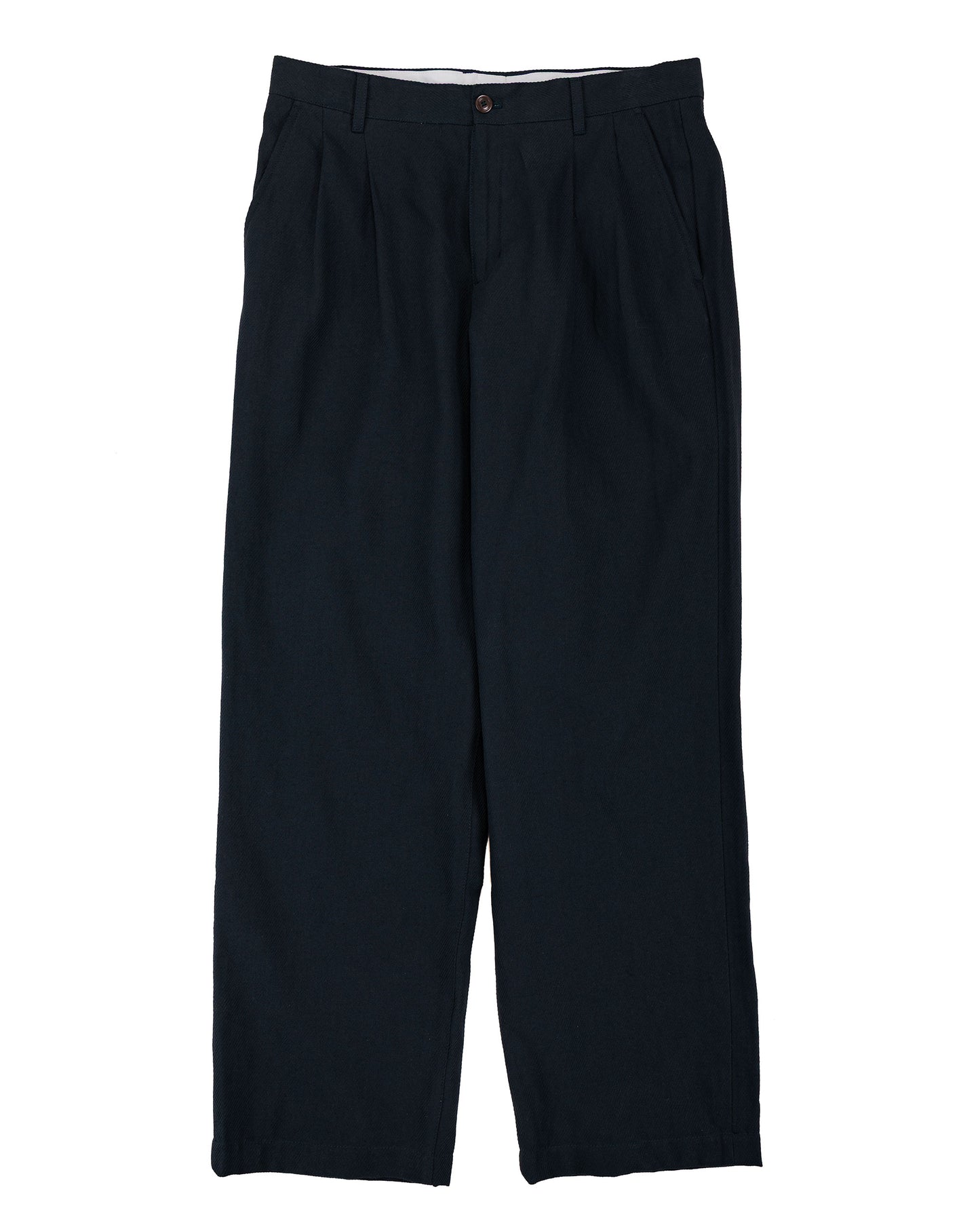 lost & found Norse Projects Norse Projects Hestur Relaxed Cotton Linen Twill Pleated Trouser Dark Navy