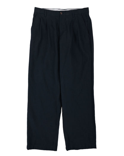 lost & found Norse Projects Norse Projects Hestur Relaxed Cotton Linen Twill Pleated Trouser Dark Navy
