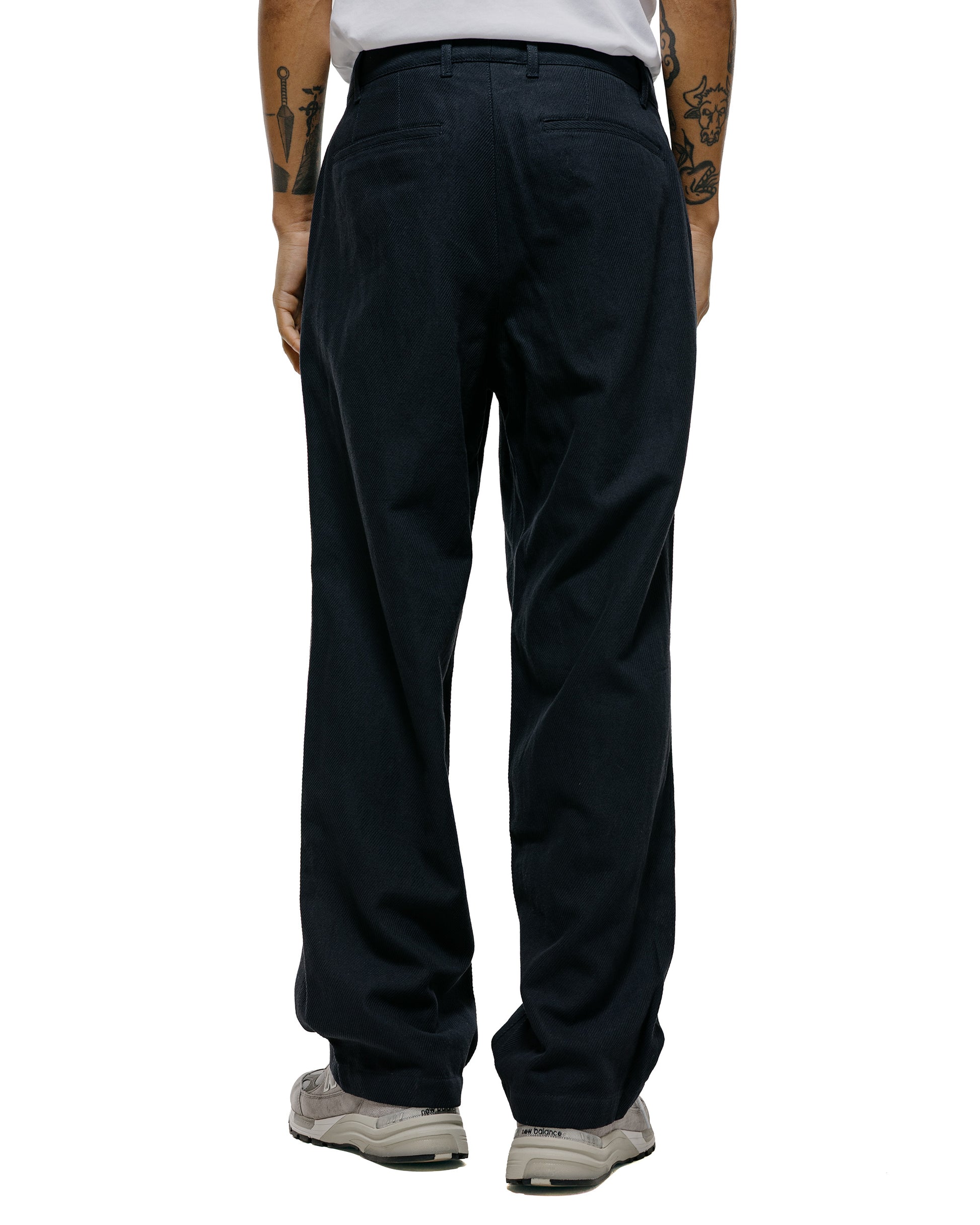lost & found Norse Projects Norse Projects Hestur Relaxed Cotton Linen Twill Pleated Trouser Dark Navy