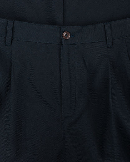 lost & found Norse Projects Norse Projects Hestur Relaxed Cotton Linen Twill Pleated Trouser Dark Navy